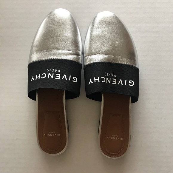 Givenchy Shoes - GIVENCHY Bedford Metallic Leather Mules